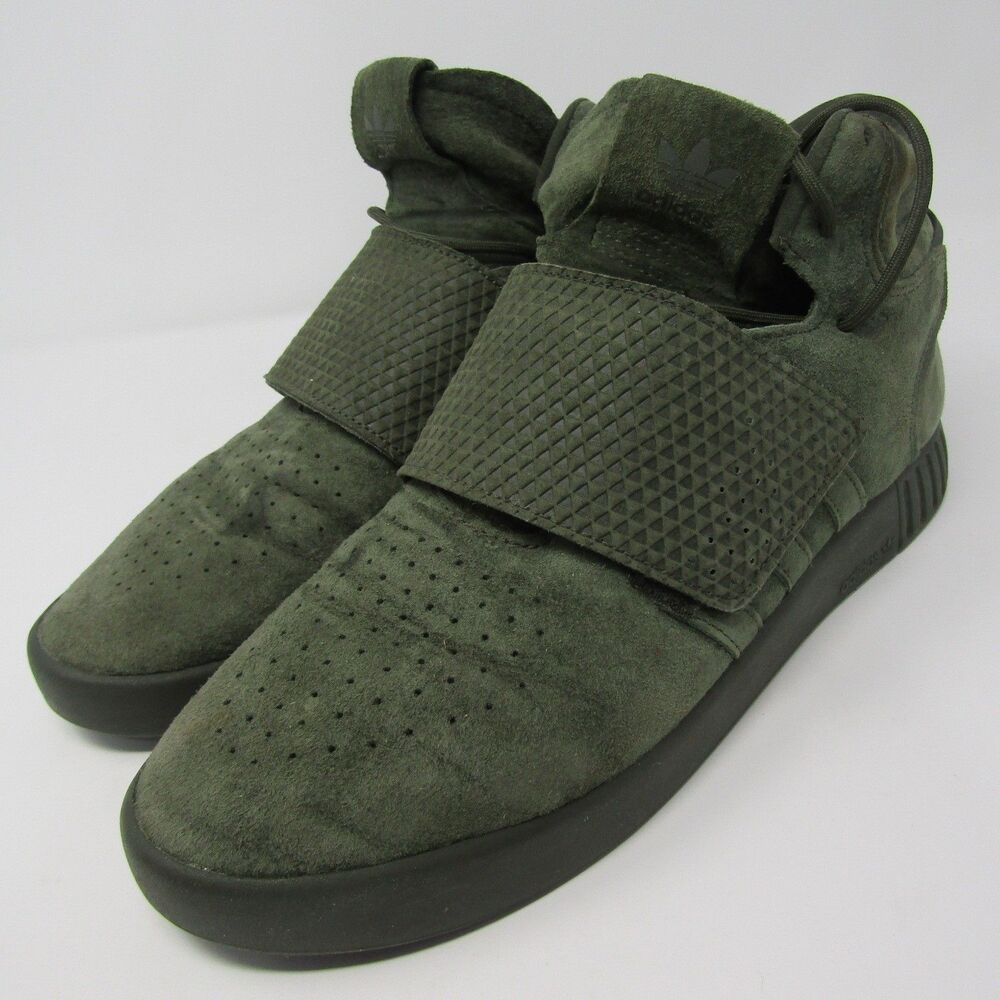 Adidas Tubular Invader Strap Olive Green Suede Men's Athletic Shoes US 10 BB1171